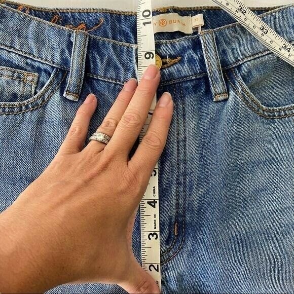 TORY BURCH Button Fly Women's Size 23 Straight Leg Jeans NEW Betsy Dusk Blue - Picture 10 of 12